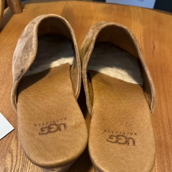UGG Women's Tan Suede Mules - Picture 4 of 11